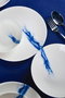 Hermia Toros Juego de Cena de Porcelana 18 Piezas Blanco y Azul